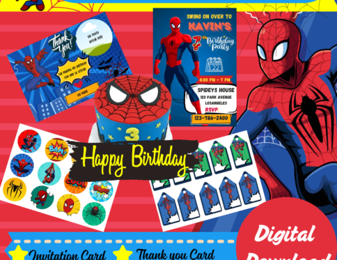 Spiderman Themed Birthday Party Decor Bundle – Printable Kit (Instant Download)